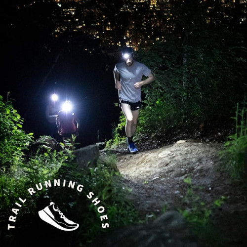Ultra Runners Head Torches On Trail
